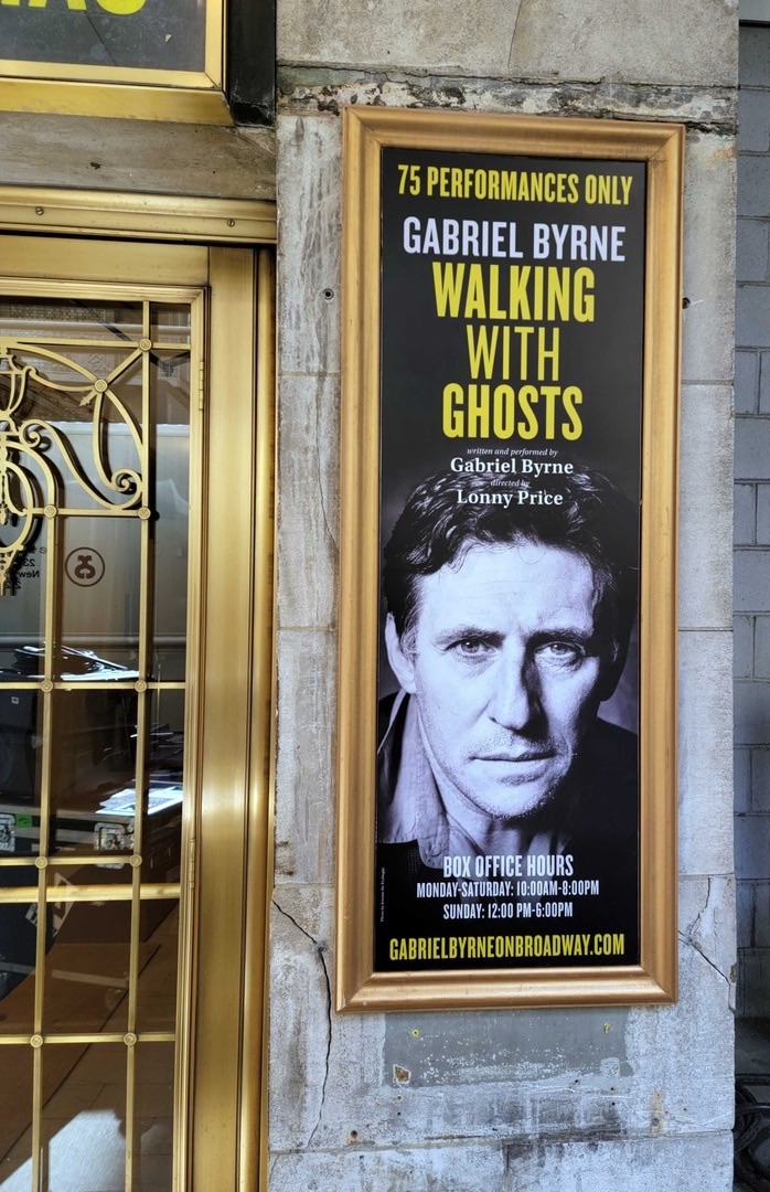 Best of luck to the amazing Anne Clarke @LandmarkIreland as the brilliant Walking With Ghosts written and performed by Gabriel Byrne opens at The Music Box on #Broadway Fantastic night for Irish theatre. Bravo Landmark.