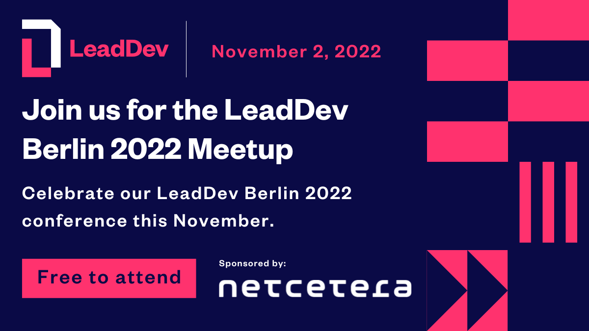 Just two weeks to go before we bring our engineering community back together for our #LeadDevBerlin Meetup on Nov 2. Expand your network with our local engineering community. bit.ly/3f0ghWk