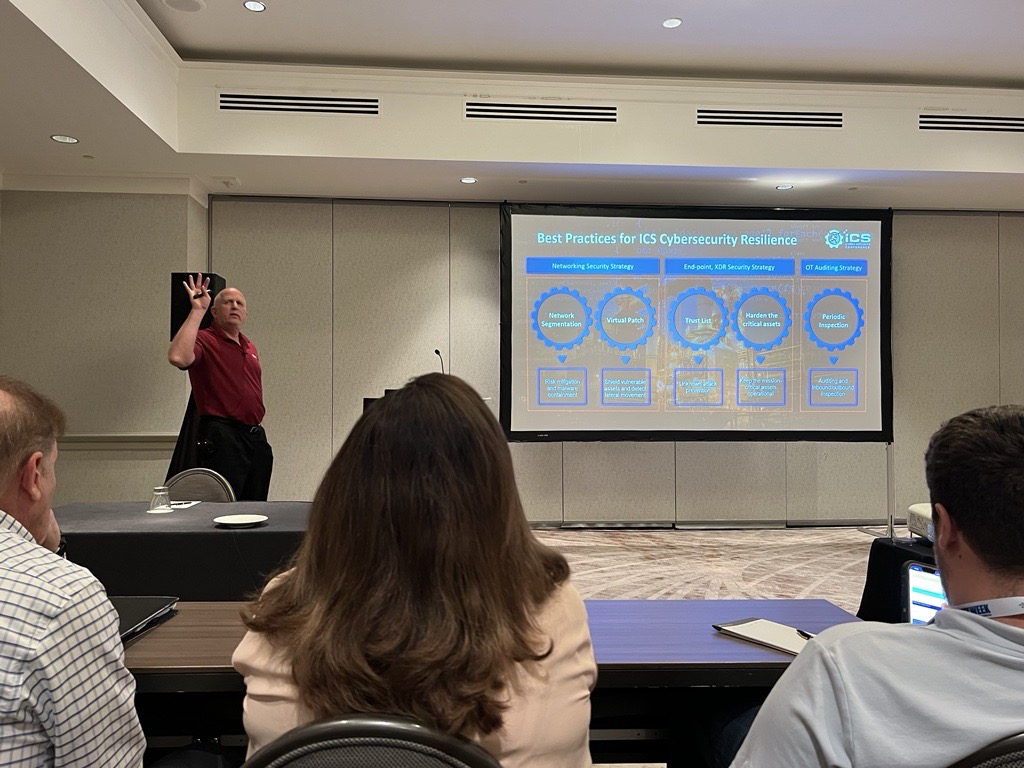 TXOneNetworks's tweet photo. A warm thank you to all partners and visitors for a successful ICS Cybersecurity Conference! Our #OTZeroTrust approach and Jim Montgomery’s session „Is ‘Wait-and-See’ a Good OT Security Strategy?“ were the focus of our second day! #OTsecurity #cybersecurity #SecurityWeek #ICSCC22 https://t.co/iPHtQgmRCG