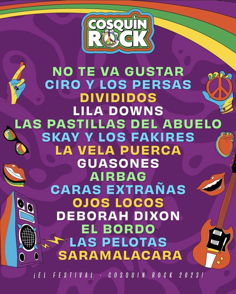 FMTOPPILAR's tweet photo. Se viene el Cosquin Rock 2023 y con los artistas confirmados hasta el momento estamos re manijas 🔥 
@Cosquin_Rock @josedpalazzo https://t.co/nHger1OKJi