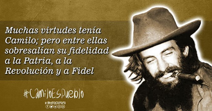 Homenaje al Señor de la Vanguardia a 63 años de su desaparición física. Mi #IslaRebelde te recuerda SIEMPRE. #CubaViveEnSuHistoria