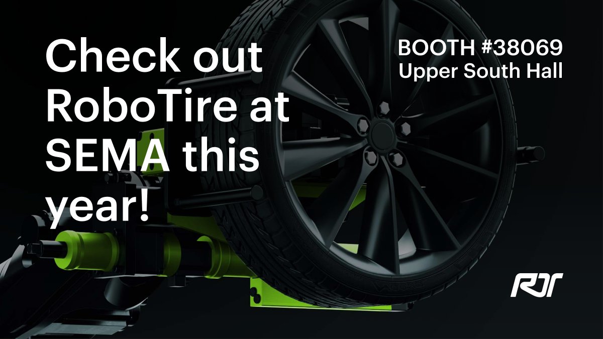 RoboTireInc's tweet photo. Make sure you check out #RoboTire at #SEMA this year! Booth 38069 in the Upper South Hall. We will have some cool Robo swag to give out!!
#robotire #swag #sema #automotive #tires #tireindustry #robotics #kawasaki #lasvegas https://t.co/mmM6BRs388