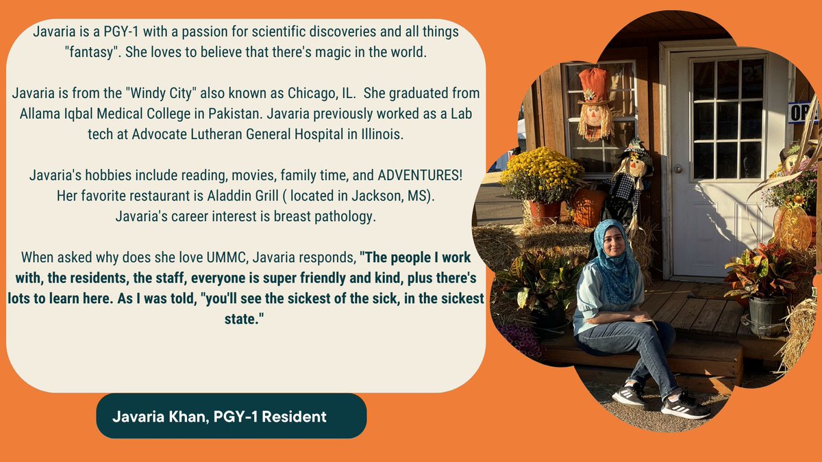 We would like to introduce to you, Javaria Khan. Javaria is currently a PGY-1 in our resident program. <a href="/JavariaAKhan/">Javaria Khan</a> <a href="/UMMCnews/">The University of Mississippi Medical Center</a> #ummcpathology #meettheteamthursdays