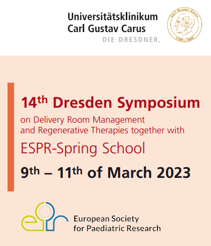 Save the date: The 14th annual Dresden Symposium & ESPR Spring School will take place on 9-11 March 2023! Take part in cutting-edge lectures in Delivery Room Management and train your skills and discuss management with distinguished experts. More info👉bit.ly/3Nih1CY