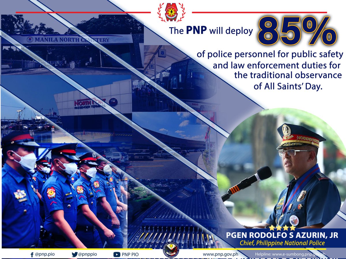 pnppio's tweet photo. PNP ALL SET FOR “UNDAS” SECURITY OPERATIONS 

Read more: https://t.co/XFIU0XbnaU

#LifeIsBeautiful
#KaligtasanNyoSagotKo
#TulongTulongTayo
#MKKequalsK
#PNPKakampiNyo

https://t.co/txtYyrzpsG
https://t.co/Et8tu4J5hM
https://t.co/5VdvBtq9gC https://t.co/2gf0gbh0GU