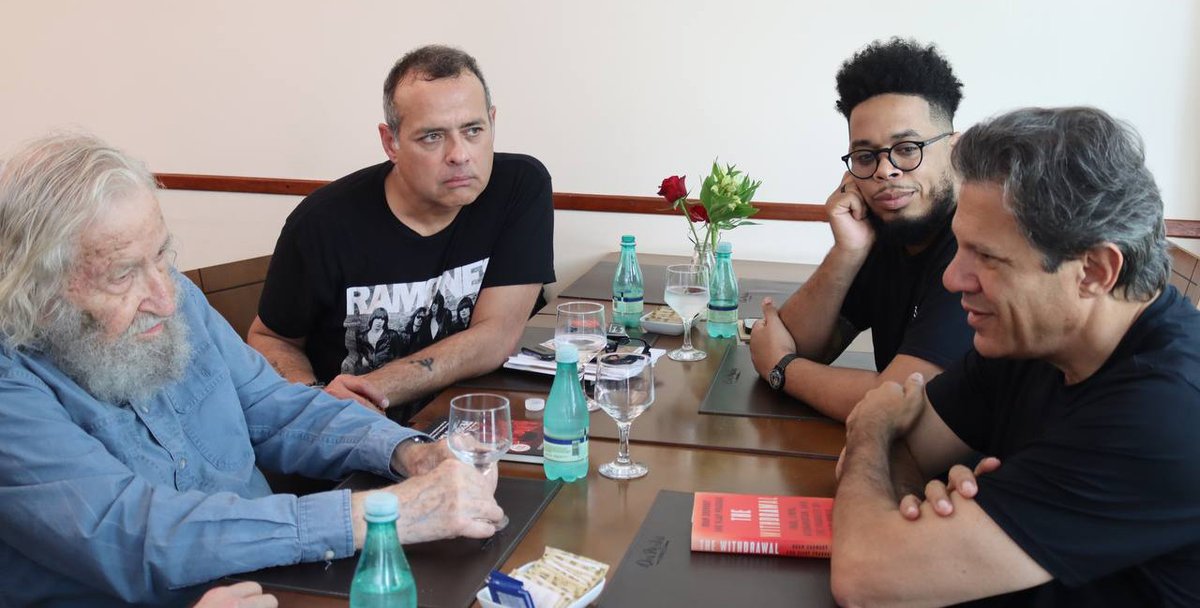 Historic meeting of leaders of the International Peoples’ Assembly with renowned academic Noam Chomsky and 
<a href="/ptbrasil/">PT Brasil</a> candidate for the governorship of the state of São Paulo, Fernando Haddad (<a href="/Haddad_Fernando/">Fernando Haddad</a>). 
<a href="/vijayprashad/">Vijay Prashad</a> <a href="/manolo_realengo/">Manolo De Los Santos</a>