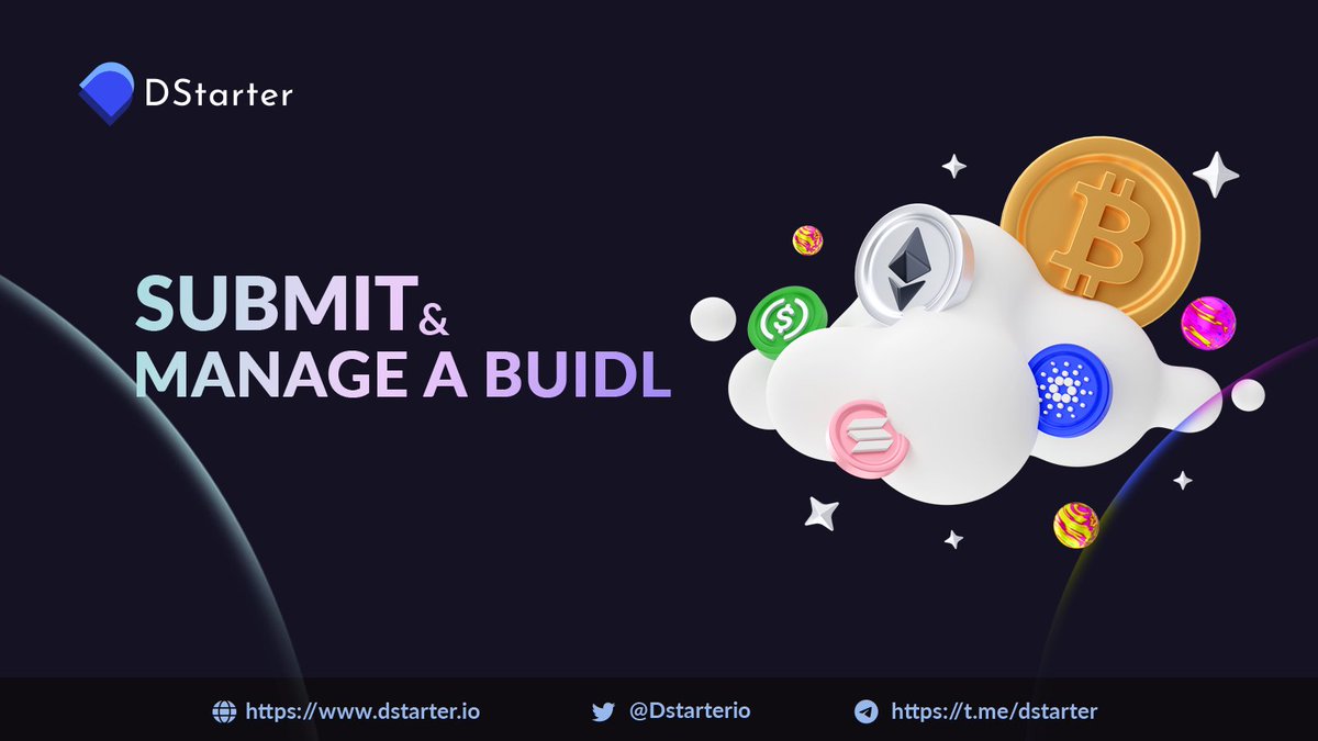 🧐 How to submit and manage BUIDL?

✅ Submit a BUIDL
- Connect wallet
- Verify email
- Choose your role as a Startup
- KYC
- Follow the steps in “Create a new Buidl”

✅ Manage a BUIDL: check and manage Buidls in the dashboard.

#DStarter #imo #VC #web3 #startup #fundraising