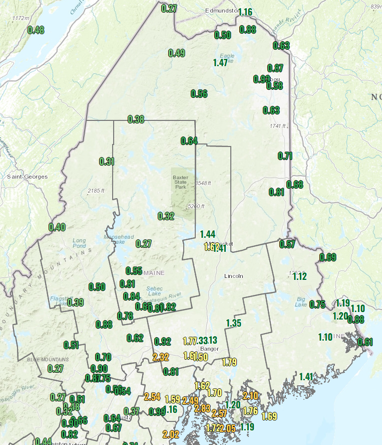 NWS Caribou on Twitter "Storm Totals from across the area. Our full