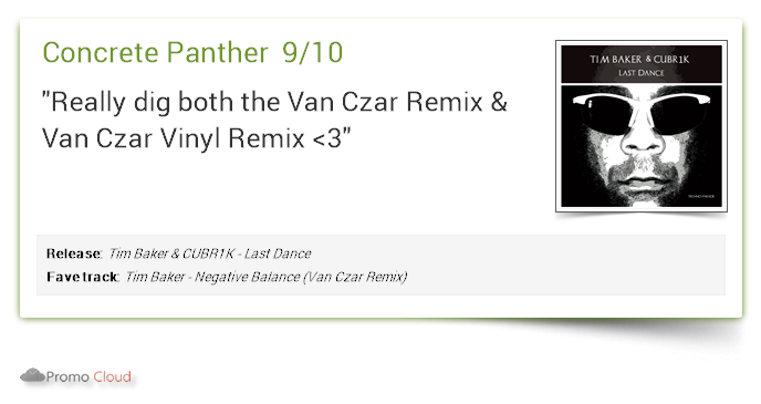 van_czar's tweet image. Concrete Panther supports: Tim Baker &amp;amp; CUBR1K - Last Dance 9/10 #newrelease pcl.la/ZRXTCB  #timbaker #technoparade