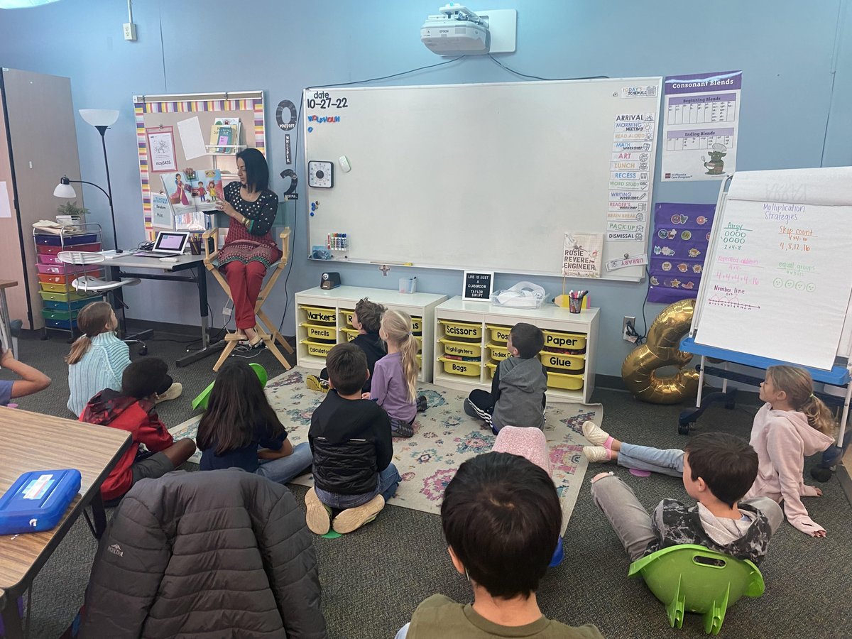 Ms. Muñoz and Mrs. Taylor's classes learned about Diwali this week! Thank you to Mrs. Channaiah for coming in and reading about Diwali!  #BettertogetherDCS