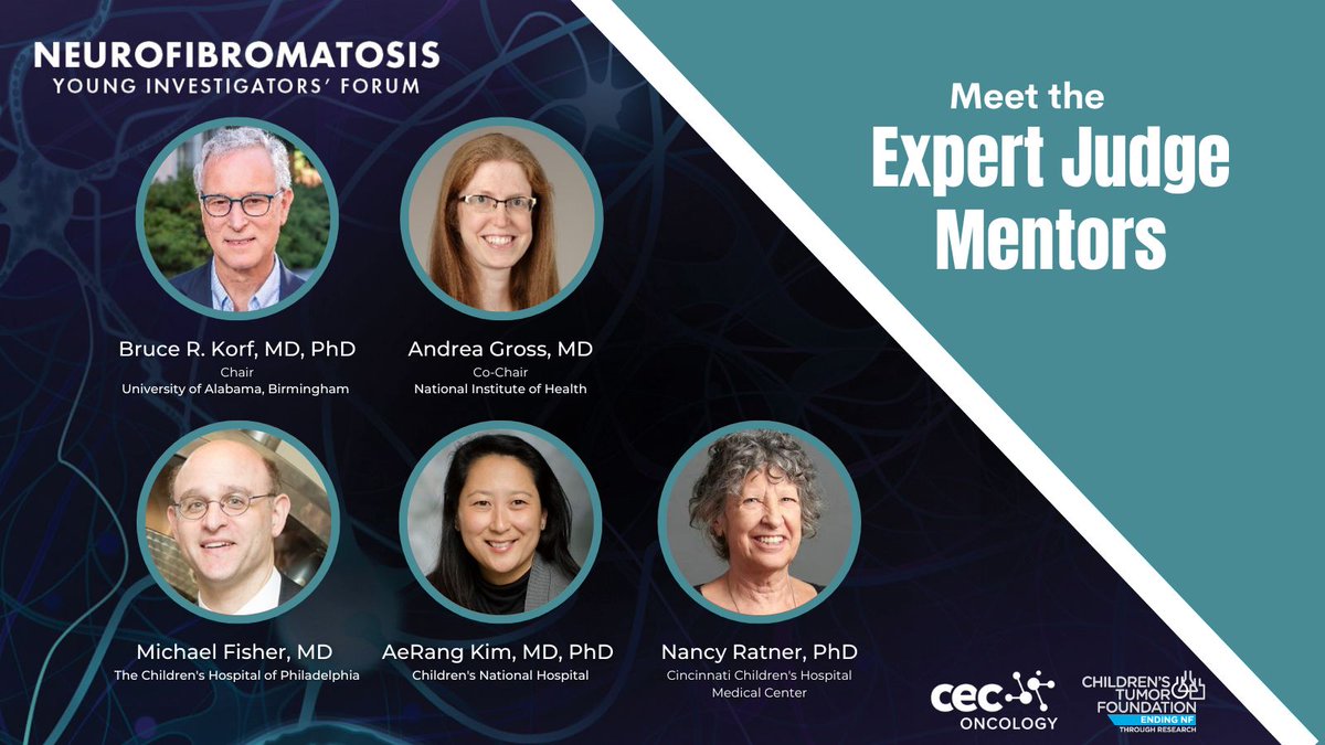 📢Let's meet the Expert Judge Mentors for #NFYIF22! 

We're ready for our Expert Judge Mentors to dispense advise and help further #NF research and #EndNF! 🧠💪

Who's ready? We're less than a week away! ⏲️

<a href="/ChildrensTumor/">Children's Tumor Fdn</a>