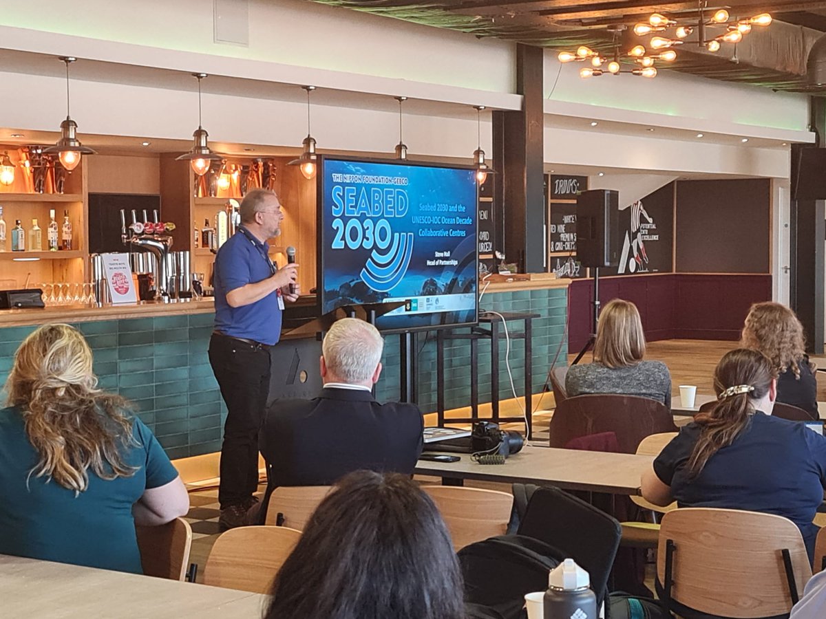 seabed2030's tweet photo. Next up, @saltwatersteve talks about how #Seabed2030 will work with the @UNOceanDecade Collaboration Centres to help build bridges with the ocean decade community and help to educate and inspire countries to get involved https://t.co/By2a3twGpF