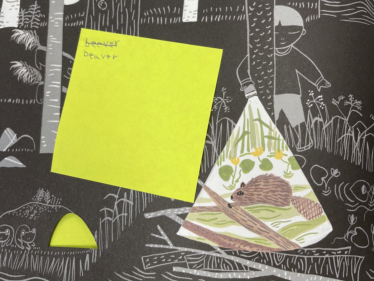 KatieFanning7's tweet photo. Wordless picture books have so many possibilities — this learner worked out which vowel team combination looked right while labeling pages in “Flashlight” by Lizi Boyd https://t.co/Ul4KVWSYm8