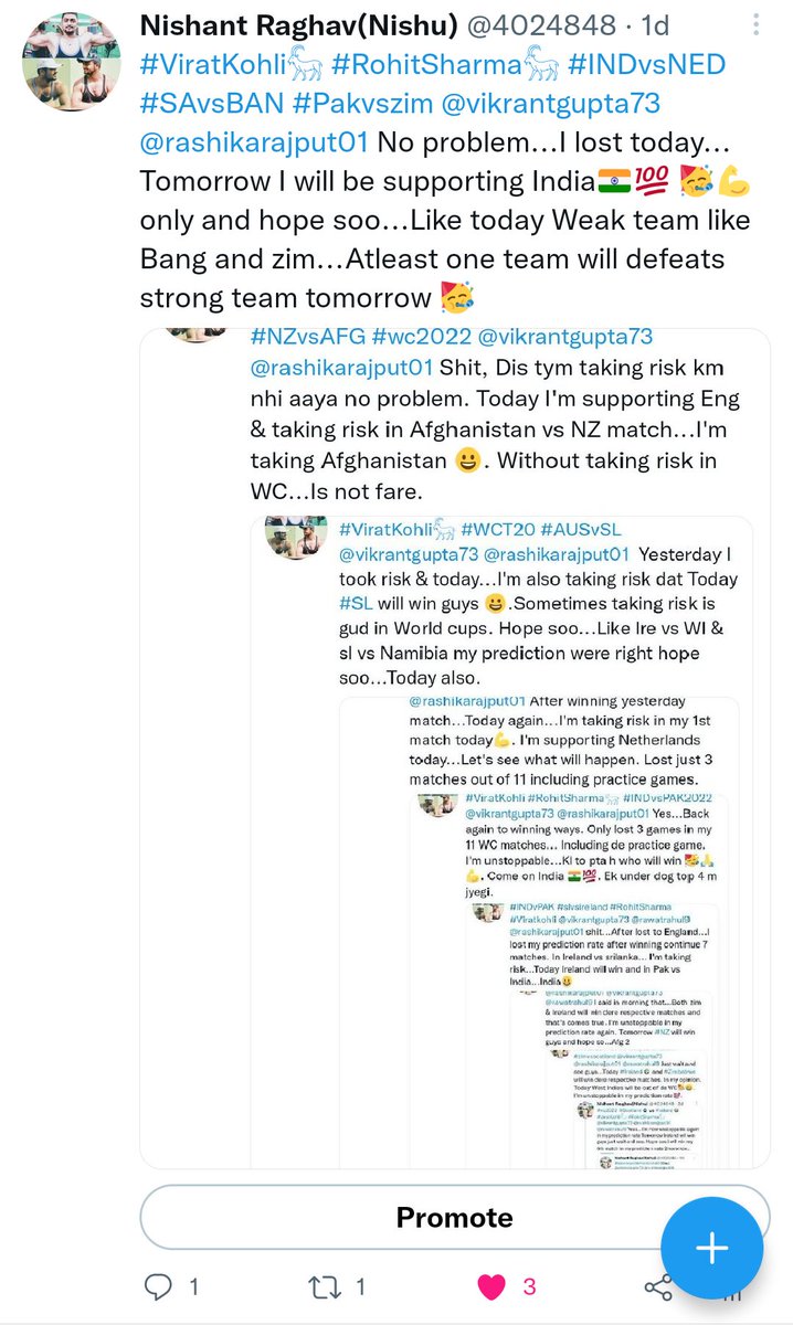 4024848's tweet photo. #PAKvsZIM #INDvsNED #ViratKohli𓃵 #RohitSharma𓃵 @vikrantgupta73 @rashikarajput01 That's what I said yesterday...I supported india today and Bola tha miracles happen again🙏. I'm a Predictor king. I won on #slvsnam and also on #wivsire in my prediction rate😀. Kfiyo ki jli aaj🔥 https://t.co/59RKQ4guQw