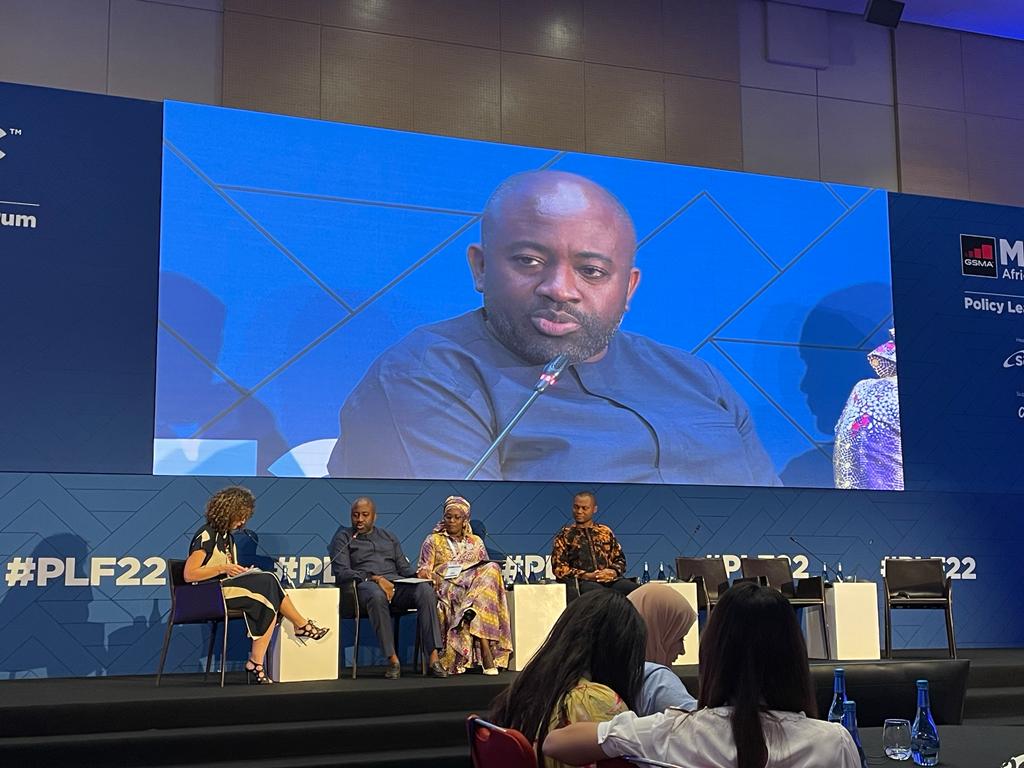 GSMAPolicy's tweet photo. We have the smart young people to make the solutions and we have the market. The very next #startup to impact the world will be from Africa. So what do we do to enable this? What do we need to do to move out of the way of entrepreneurs? @OsOsaGuobadia #PLF22 https://t.co/Us49PcLxN4