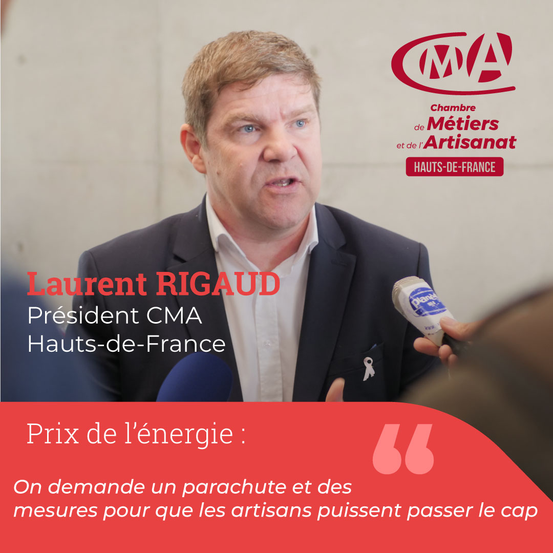 CMA_HdF's tweet photo. @rigaud_laurent @RCF_NORD "Le prix de l'énergie, c'est la goutte d'eau qui fait déborder le vase" alerte Laurent Rigaud. La #CMAHdF est mobilisée pour accompagner et défendre chaque entreprise. https://t.co/5OuOINIzlV