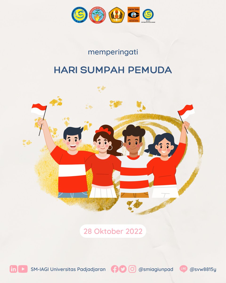 [ PERINGATAN HARI SUMPAH PEMUDA ]

Selamat hari Sumpah Pemuda bagi seluruh pemuda-pemudi Indonesia! Lanjutkan semangat untuk membangun negeri demi Indonesia yang lebih baik.

Publication &amp; Multimedia
SM-IAGI Universitas Padjadjaran

#untukIndonesia
#untukmasadepan
#untukamu