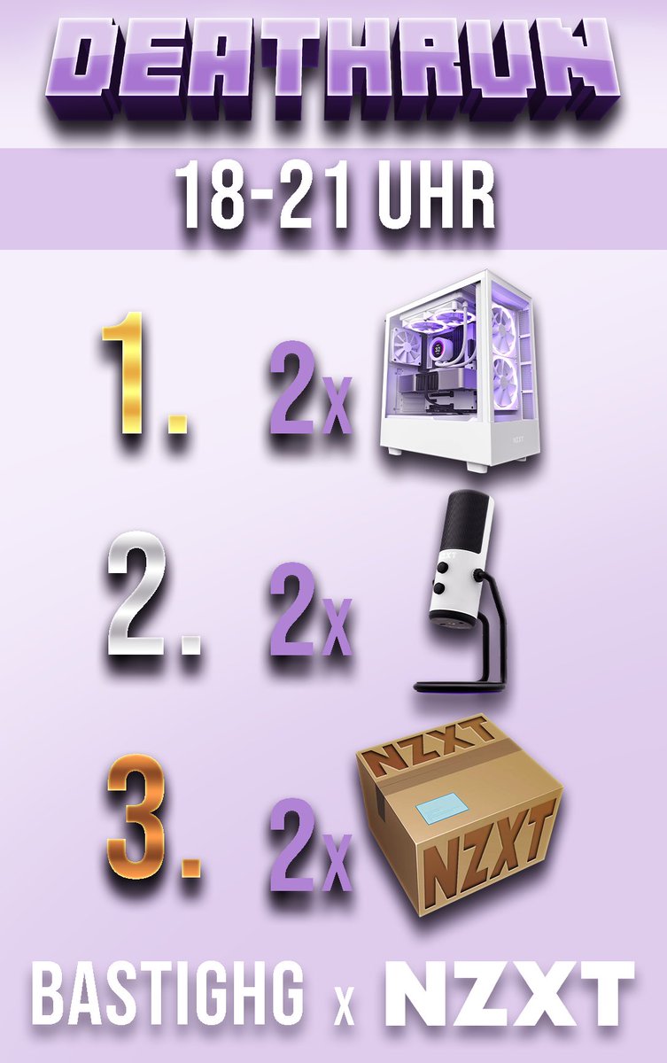 Heute um 18 Uhr startet der erste Ultra Ultra Hardcore Duo Deathrun @NZXT_de stellt heute Preise zur Verfügung, unter anderem auch die neuen H5 Cases 👀 Könnt ihr euch gern hier direkt angucken ► nzxt.co/2EiVx9R #Werbung