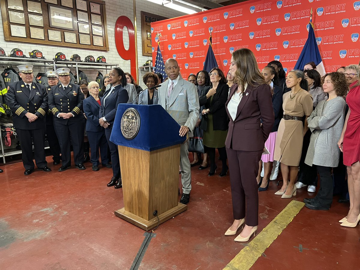 Fabien_Levy's tweet photo. “This is historic. The first woman to lead the largest Fire Department in the country.” -@NYCMayor 

Congratulations, @FDNY Commissioner Kavanagh!
#GSD https://t.co/CU4pL0EOqJ