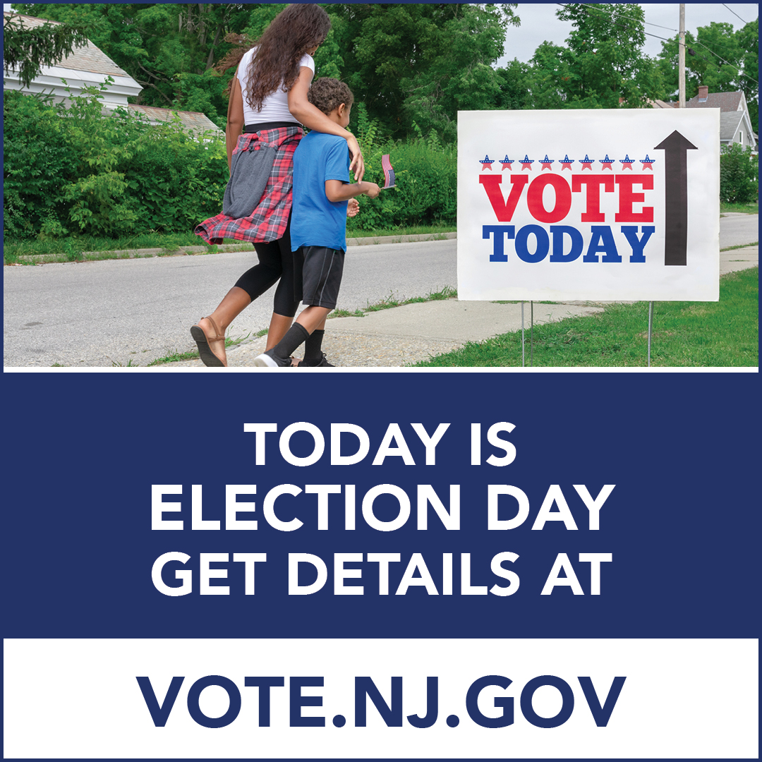 Only FIVE HOURS LEFT to make your voice heard! Get the details on where to vote at Vote.NJ.Gov #ElectionDay #NJVotes