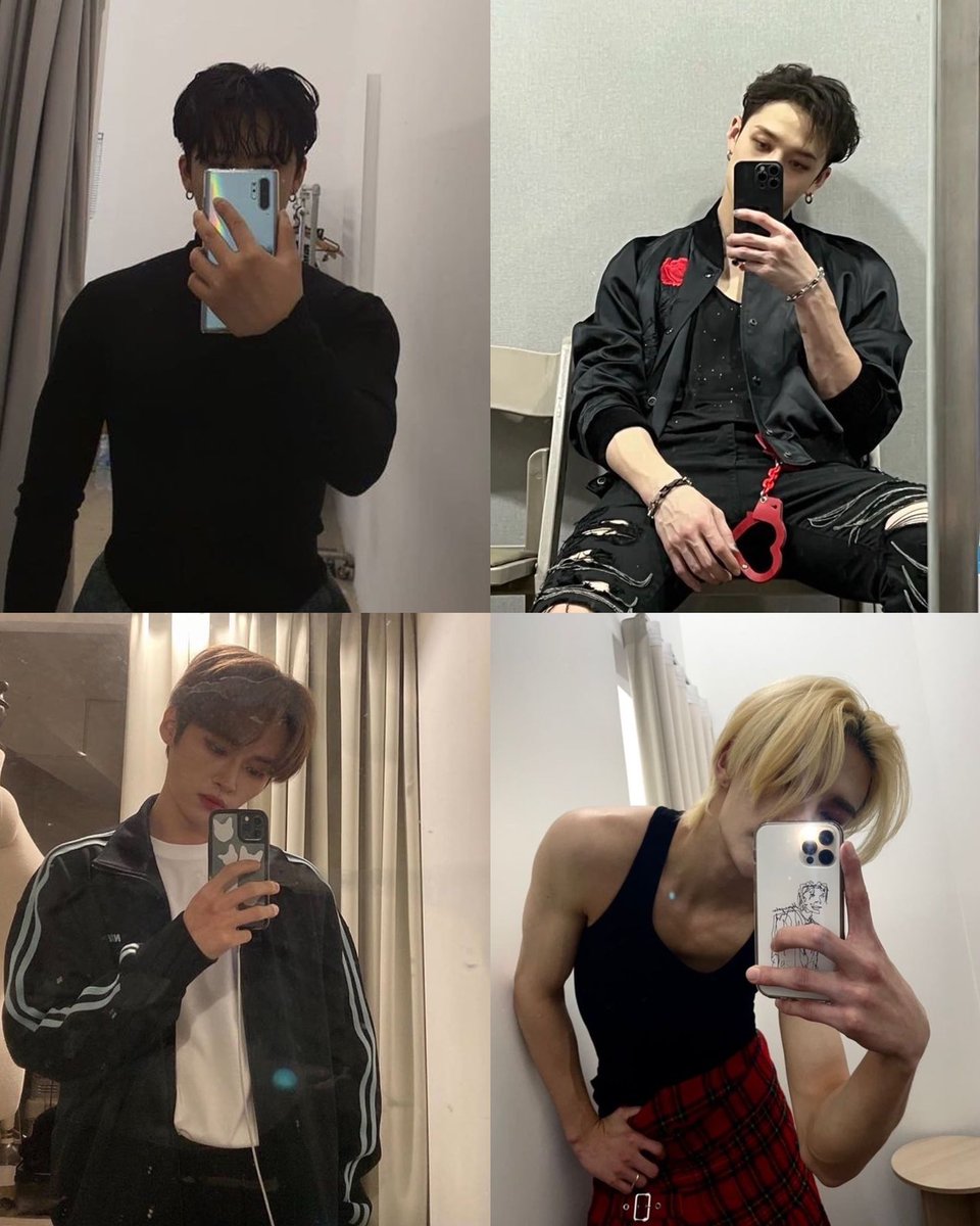 binchanb's tweet photo. no words just stray kids mirror selfies https://t.co/rEsZGjEoL5