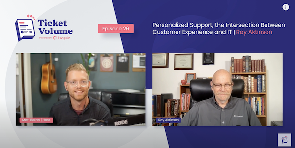 RoyAtkinson's tweet image. Check out this episode of @InvGate's #TicketVolume with @mattberan - I had a great time talking about #CX and #ITSM 

youtube.com/watch?v=_eu28y…
