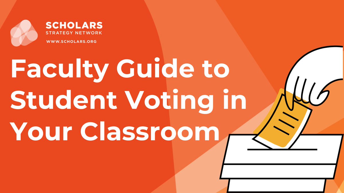 With the upcoming #MidtermElections, SSN has created a guide to assist faculty with education and voter turnout in their classroom. Learn about the sections it includes on this thread.🧵 🔗scholars.org/faculty-guide
