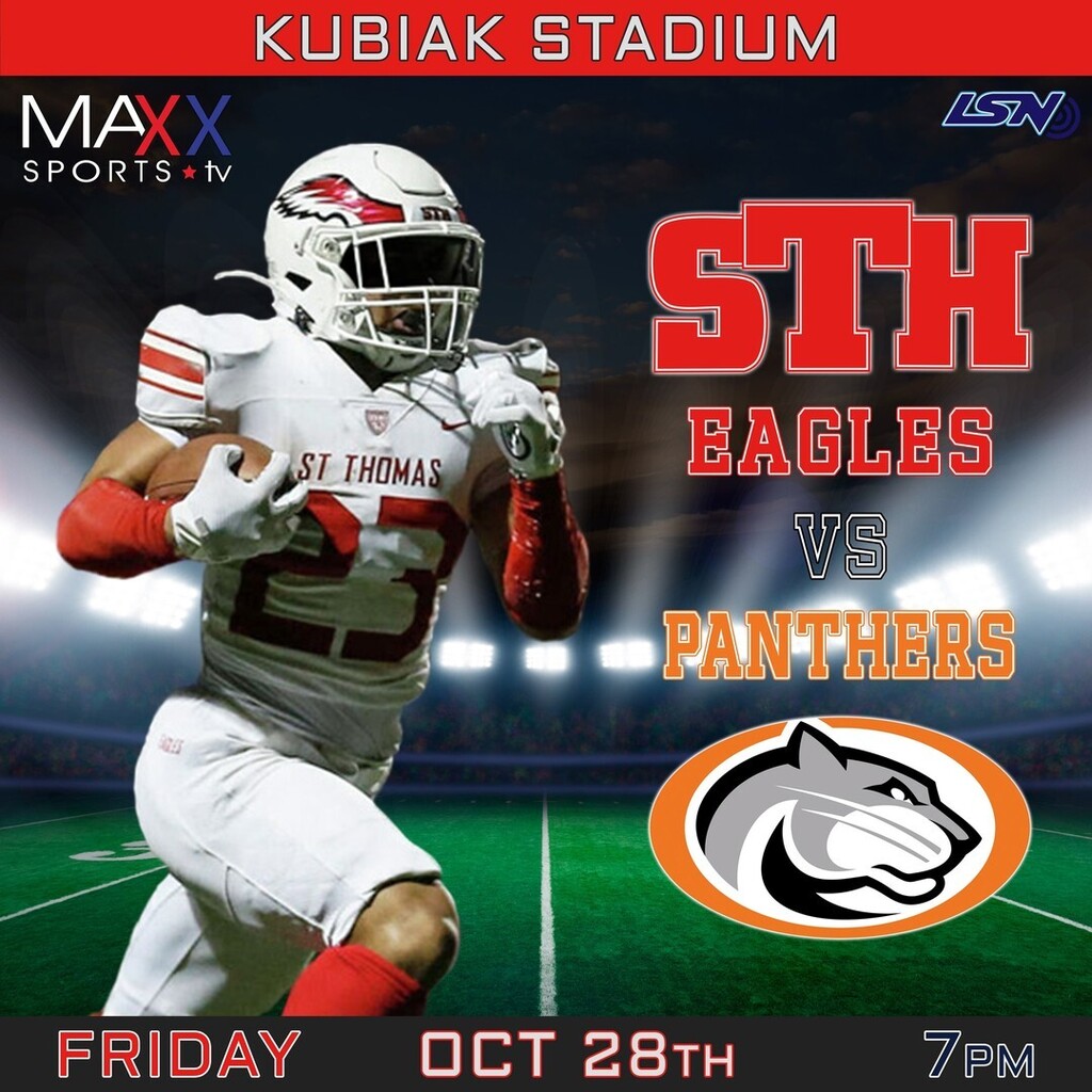 MaxxSportsInc's tweet photo. Join #MaxxSportsTV &amp; @STHFootball for #FridayNightFootball 
 
St. Thomas  VS  St. Pius X
@STHCatholic #VS @SPXPanthers

#Streaming #Live @ 7pm (Central) Friday  @ https://t.co/amK2FNQnIt 

@TappsFootball #txhsfb #TAPPS #EFND #Catholic  #STHFootball #StThomasHighSchool 
#Texas #… https://t.co/lPLXvpnxlV