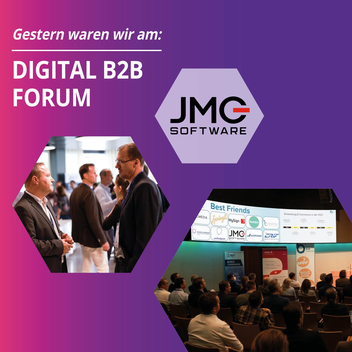 jmcsoftwareag's tweet photo. Gestern haben wir am Digital B2B Forum teilgenommen, von welchem die JMC-Partner und unser CEO, José Lopez, Mitglied ist.
Erfahre jetzt mehr über unser Unternehmen unter: https://t.co/yugIE3n6b5
#jmcsoftware #jmcnews #digitalb2b #partner #partnership #digitalisation #networking https://t.co/Du4En84ZtN