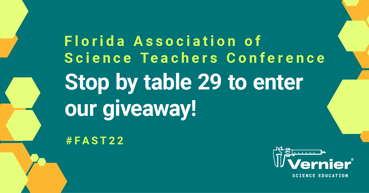 VernierST's tweet photo. We’re at #FAST22 today through Saturday! Come see @birdeenmcdaniel to learn about Vernier’s technology solutions and enter our giveaway. See you there! https://t.co/3CLE9Z1nTV