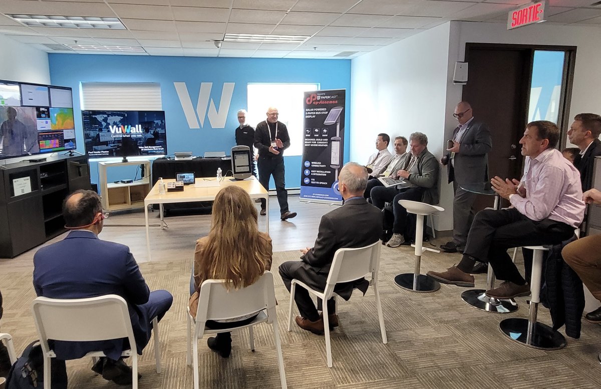 VuWall's tweet photo. A huge thank you to our friends at @cpstoneman @PaperCast_net and @canadiantransit for selecting VuWall as one of the Technology Tours during this year's conference. It was a pleasure to host such a great group of Transit Professionals. #VideoWallSolution #Transit #cuta2022 https://t.co/RKcuLzdEYh