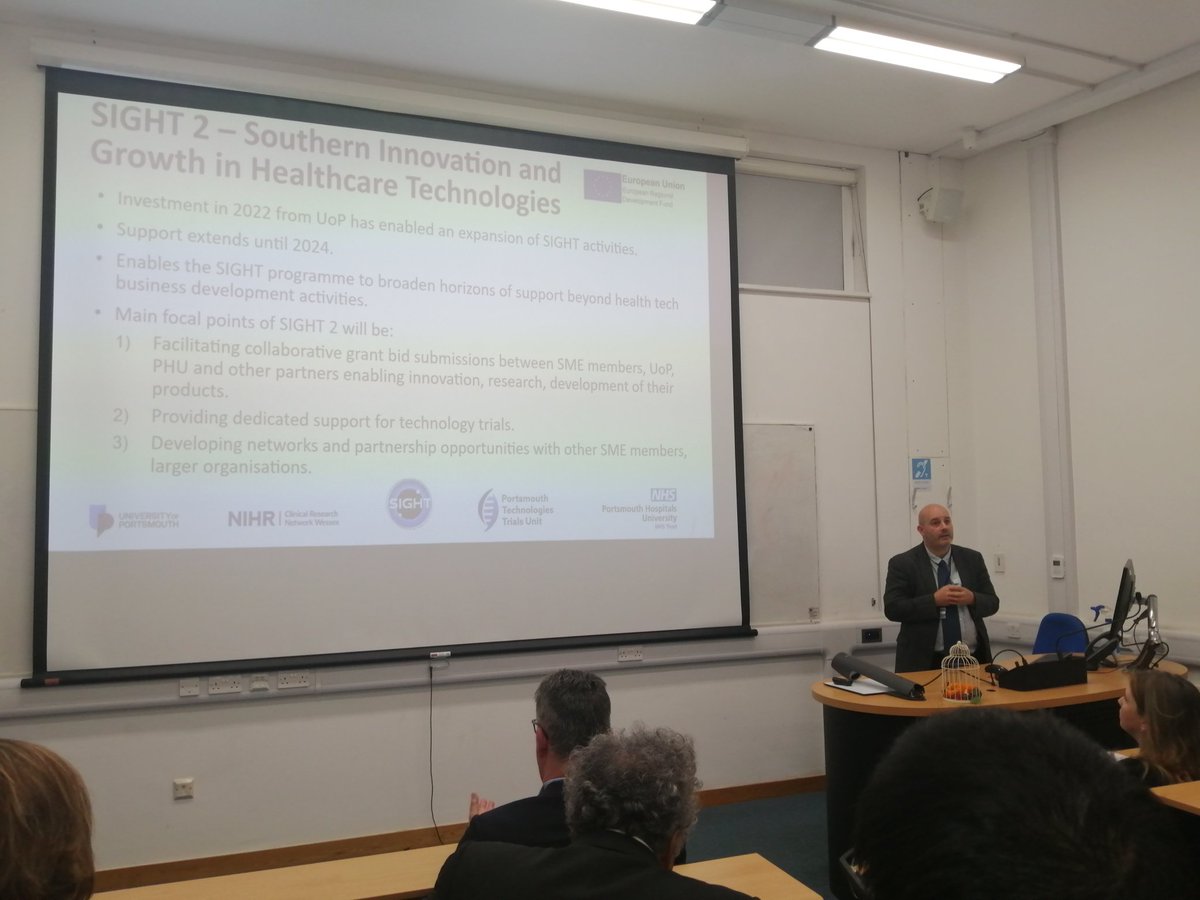 PHPintelligence's tweet photo. @SIGHT_programme  #medtech #research great to hear about further opportunities to work in partnership with @uopresearch and @PHUresearch at the SIGHT project https://t.co/th3LUx7zCQ