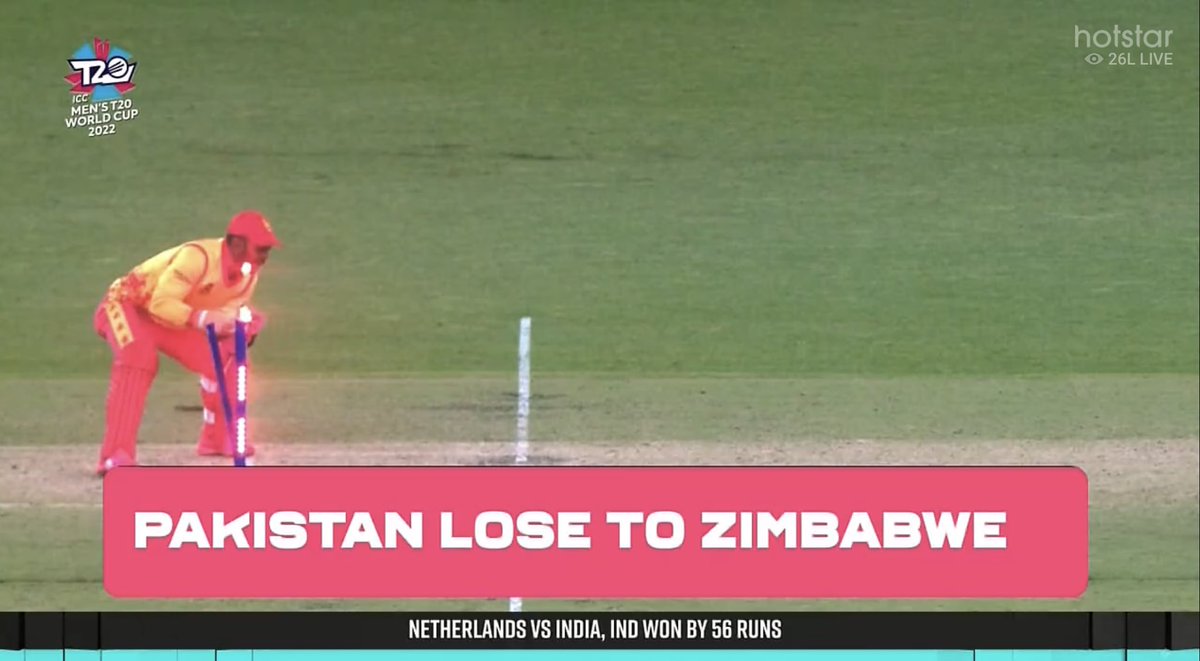 Nvdp_Sngh's tweet photo. Now one thing is clear that no team is small in T20 format.

Congratulations Zimbabwe 🇿🇼 

#PAKvsZIM #T20WC2022 https://t.co/l8ExbAVf10