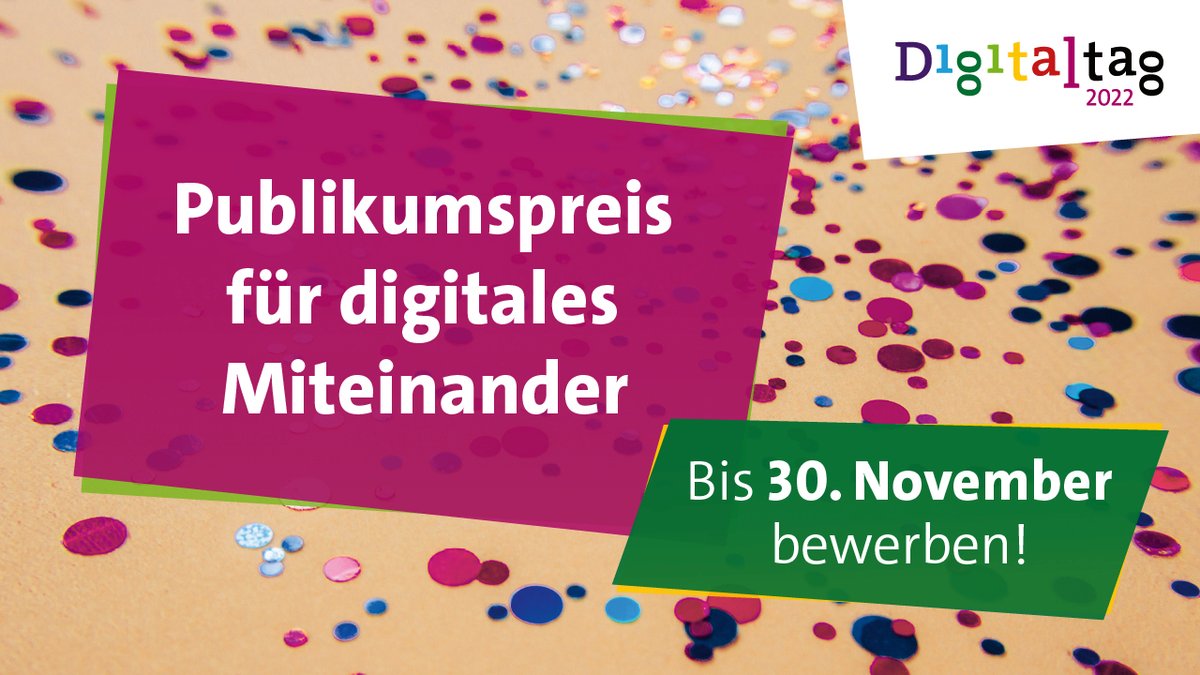 📣 Der Publikumspreis für digitales Miteinander startet in die nächste Runde!✨
🔍Wir suchen Projekte in den Kategorien #digitaleTeilhabe und #digitalerZusammenhalt. Insgesamt gibt es 16.000€ Preisgeld zu gewinnen! 🎉
➡ Mehr Infos: digital-miteinander.de/publikumspreis
#DigitalMiteinander