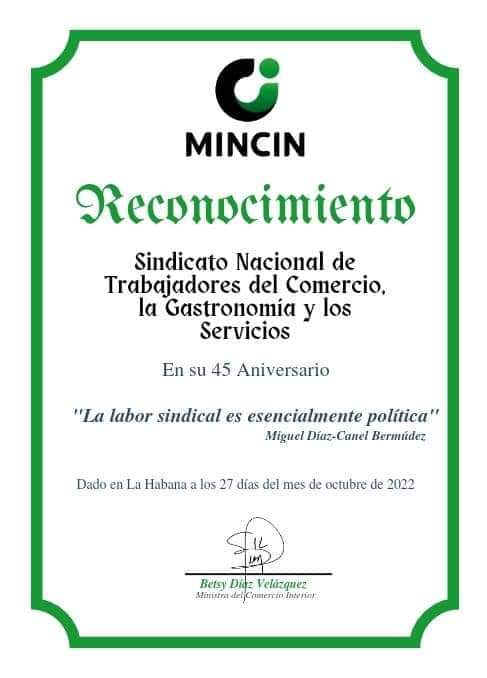 ¡Feliz #45Aniversario! #ComercioCuba 
#SomosComercio <a href="/MincinCuba/">Comercio Cuba</a> <a href="/OSDE_GI/">OSDE GI</a> <a href="/BetsyDazVelzqu2/">Betsy Díaz Velázquez</a> <a href="/universaltu1/">Empresa Universal Las Tunas</a> #CubaViveYTrabaja
