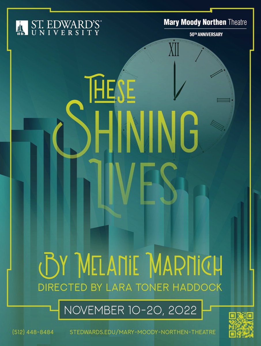 MMNT's 50th Anniversary Season continues on November 10th with the opening "These Shining Lives" by Melanie Marnich. Single Tickets Now on Sale at  stedwards.edu/mary-moody.../…
#mmnt50th #atxtheatre #steds #livetheatre