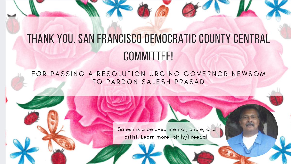 iceoutofca's tweet photo. Salesh "Sal" Prasad worked incredibly hard to earn his release from CDCR only to be transferred to ICE on what would have been his first day of freedom. Thank you, SF DCCC for standing with Sal, a beloved community member! @GavinNewsom @JenSiebelNewsom #FreeSal #StopICETransfers https://t.co/Xe2mnzNW65