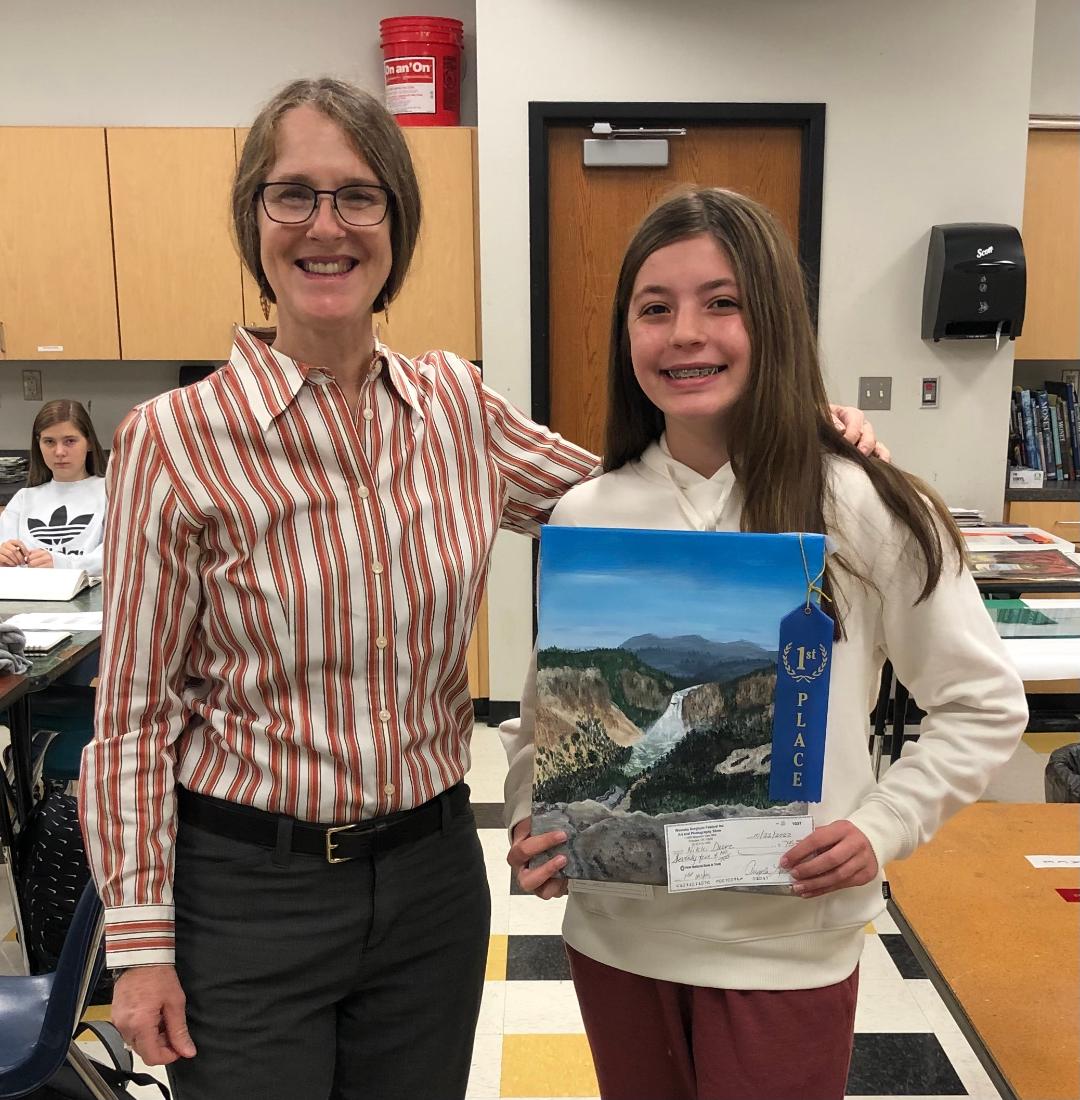 Wewoka Sorghum Days---
Congrats to OHS students Nikki Deere (1st in Art  with acrylic painting titled Grand Canyon of Yellowstone), Josie Travis (2nd in drawing titled Prince), Bella Walker (2nd in 3-D with her woven basket, and Liz Turbeville (3rd with her ceramic Little Vase). https://t.co/ZO8IZhv7d6