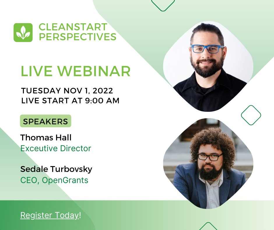 CleanTechSac's tweet photo. Live Webinar with CEO Sedale Turbovsky - Helping entrepreneurs navigate the complex world of grants and venture funding, while providing them with insights into how to grow their business.

https://t.co/ZuloXY5N5v https://t.co/FjHzVws3h5