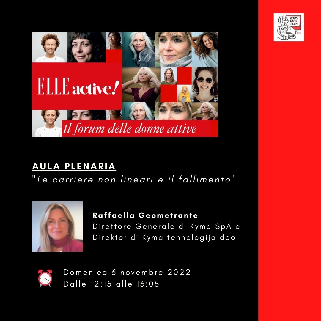 womentech's tweet photo. #ELLEactive Segnaliamo la sessione plenaria "Le carriere non lineari e il fallimento" con la nostra associata Raffaella Geometrante
📅6/11🕰️12.15
Registrazioni👇
https://t.co/gua3EROMVa
#morewomen #womentech #ready4future #empowerment #stemGAP #mentoring #fallimento @Elle_Italia https://t.co/89wBQOz62m