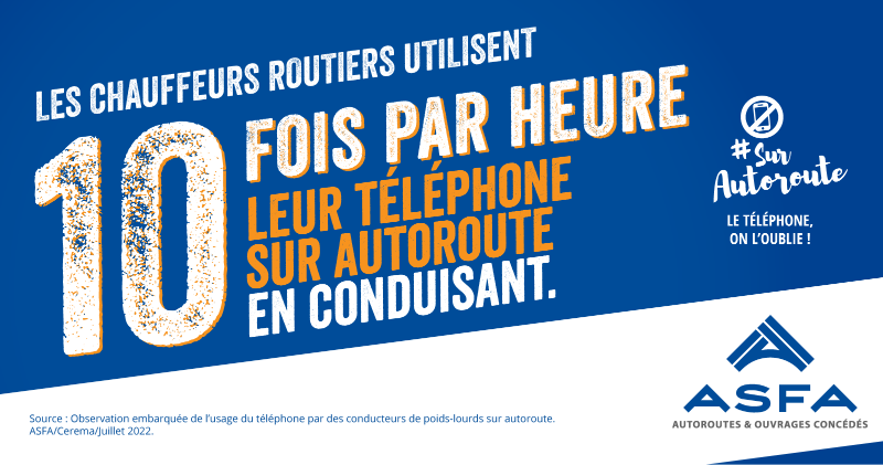 ASFAutoroutes's tweet photo. Les chauffeurs routiers utilisent 10 fois par heure leur #téléphone sur #autoroute en conduisant ! Pour la sécurité de tous, #SurAutoroute le téléphone on l’oublie ! En savoir plus ➡️ https://t.co/bF0sInfzBf https://t.co/zB739sENcq