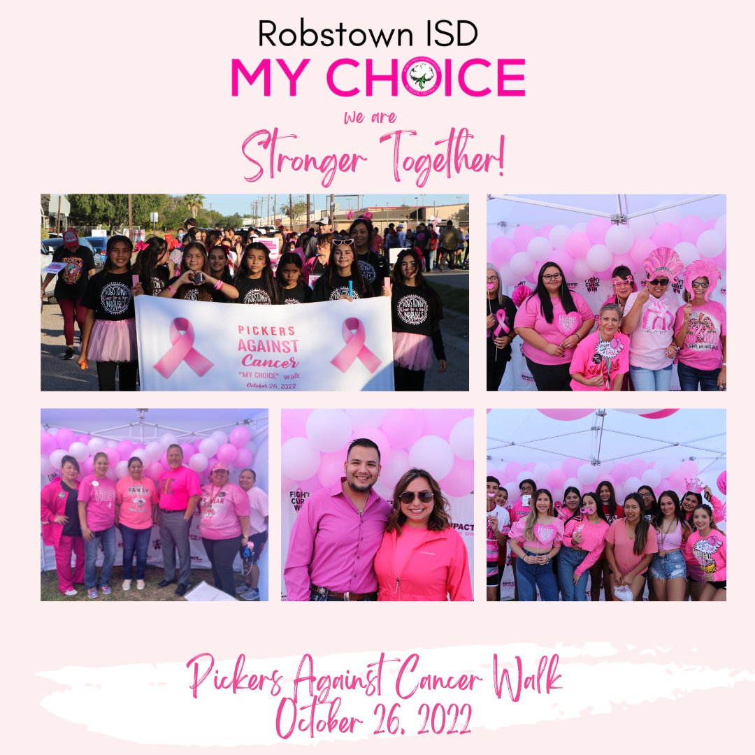 At Robstown Independent School District we are Stronger Together.  Thank You to our Parental Involvement and all who participated in our Annual "Pickers Against Cancer" Walk. #standuptocancer #strongertogether #RobstownProud