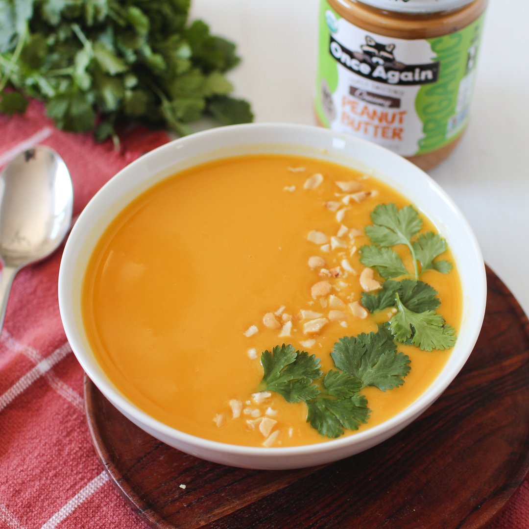Soup season is here! Do you ever cook with peanut butter in savory recipes? We love this Peanut Butter Sweet Potato Soup using our Once Again Peanut Butter. 

Get the full directions at bit.ly/2BtEIUE