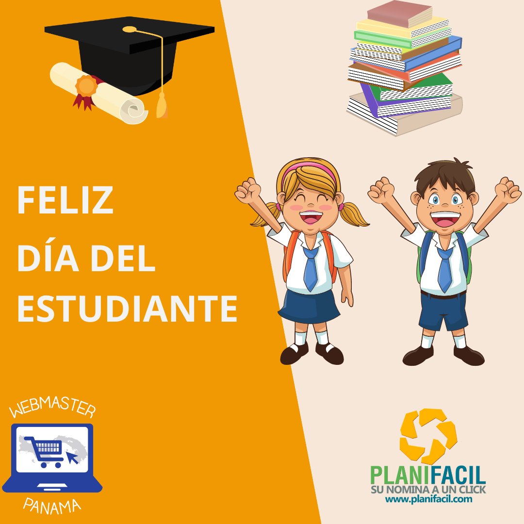 planifacil's tweet photo. ¡Feliz día del estudiante! Reconocer el esfuerzo y dedicación de los estudiantes panameños.
Por el cual, en el año de 1948, a través de la Ley N°1 del 22 de octubre se declara el 27 de octubre como el Día del Estudiante.#Planilla #Planillafácil #Liquidaciones #PlanillaOnLine #web https://t.co/AmHKuRdrQO