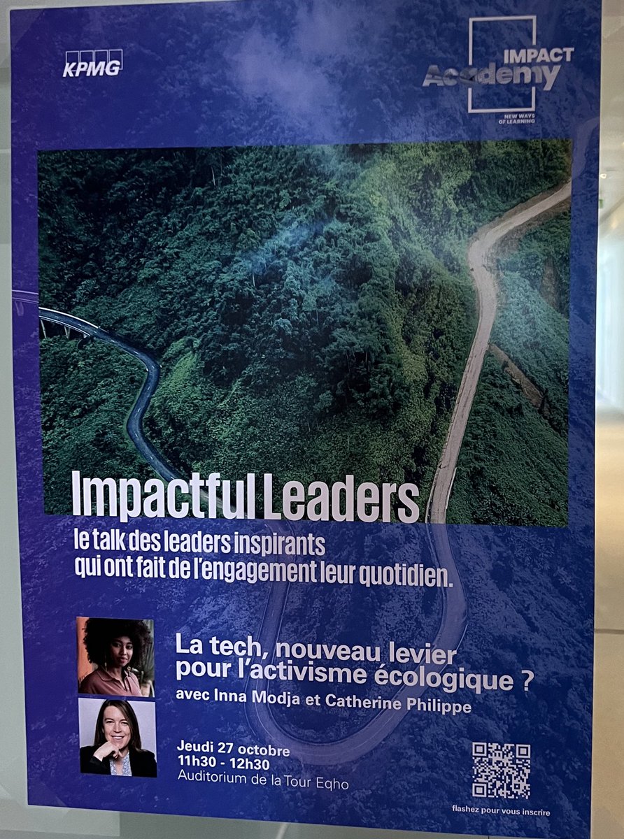 Innamodja's tweet photo. This morning I was invited by @KPMG_France to be their guest speaker for their Impactful Leaders talk. I was very excited to talk about our work &amp; mission at @CodeGreen_nft , &amp; how we create a positive impact for The Planet on the blockchain &amp; web3 💚
Bye Paris 👾✨ https://t.co/zLSUfq3gGP