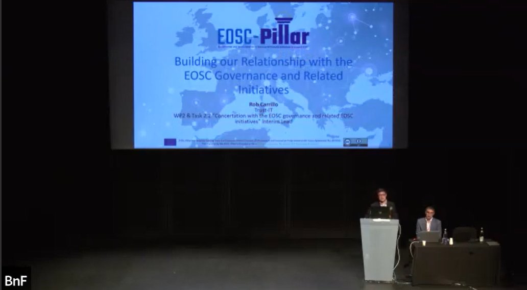 RobCarrilloEU's tweet photo. This week, we organised the @EoscPillar Final Conference &amp; spoke at the Bibliothèque nationale de France. Years of work have generated impact &amp; ensures  integration and contribution of Austria, Belgium, France, Germany &amp; Italy into #EOSC. See the results: https://t.co/YnYmMfra9G https://t.co/pWdkp0WMiV