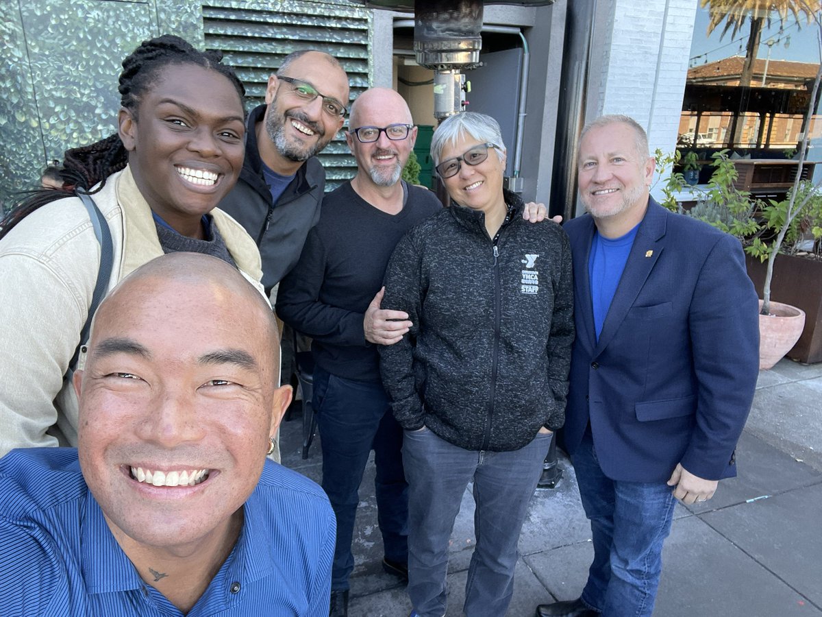 chadnico's tweet photo. Awesome week hosting @YMCA_EJ CEO Peter Nasir, @IamMVH &amp; Tosin Akande of @GlobalYMCA here in #SanFrancisco w/out @ymcasf team talking #Healthy #Equitable #Sustainable #Communities for all generations where you can #BeBelongBecome!  #Partnership #SharedLearning @YMCABruning @Ymca https://t.co/U8IIQObO4M