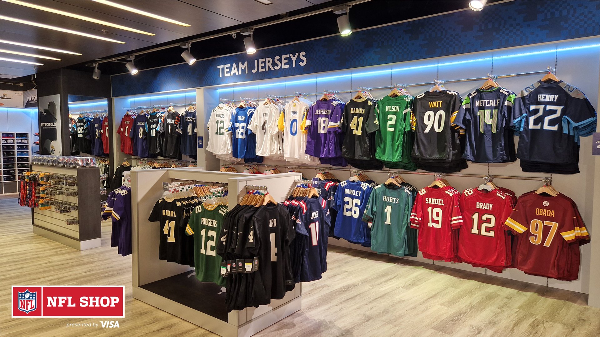 Wembley Stadium on X: 'The NFL x Wembley Stadium shop is OPEN! Shop  Official NFL Merchandise from all 32 teams, plus exclusive London Games  apparel, souvenirs and accessories. The shop is located