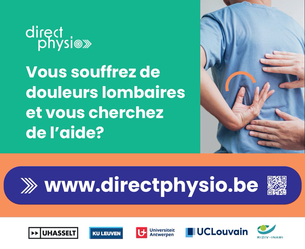 Direct Physio recherche des participants pour une étude sur l'accès direct à la kinésithérapie.
- Avoir entre 18 et 65 ans.
- Souffrir d'une lombalgie depuis + de 24h mais moins de 6 semaines.
- Ne pas encore avoir consulté un généraliste.
Plus d'infos via directphysio.be
