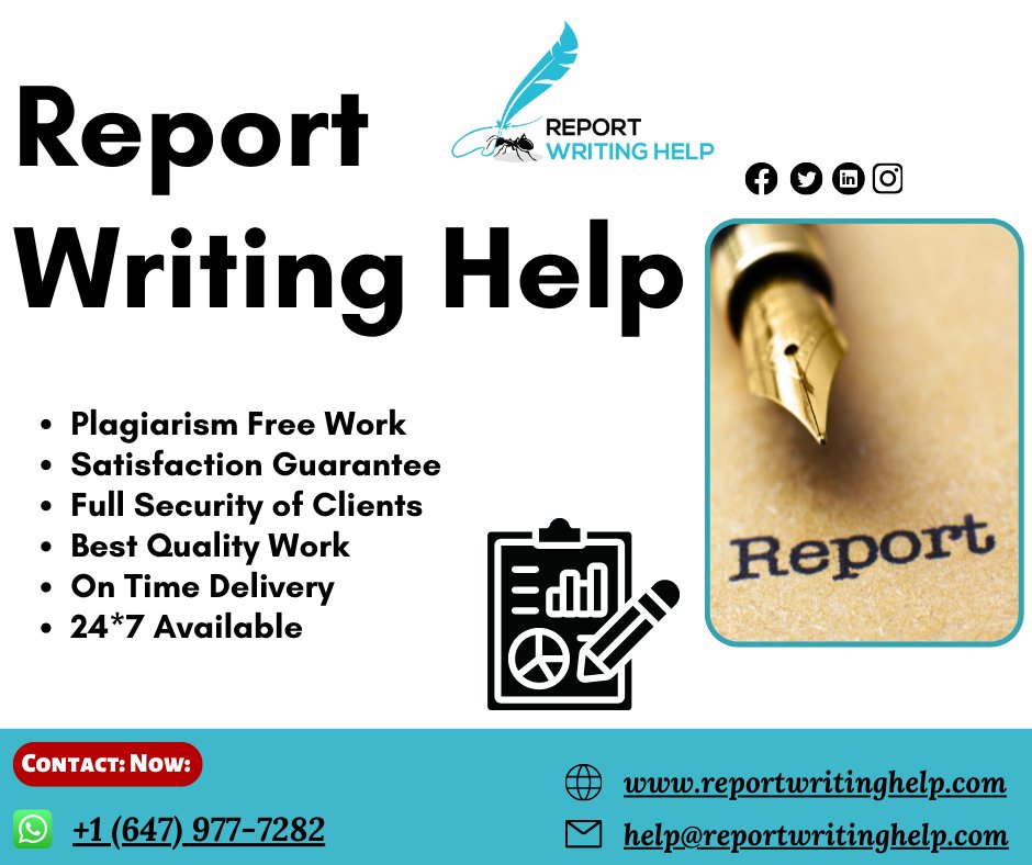 ReportWritingH1's tweet image. Be confident! Because you choose our Report Writing Help services.
Order Your Task Now:
#reportwriting #reportwritinghelp #reportwritingassignmenthelp #onlinereportwritinghelp #writingassignment #writinghelp #assignmenthelp #assignments #help #reportwritinghelp